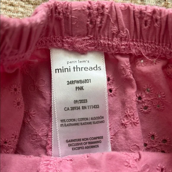 Petit Lem Pink Eyelet Baby Outfit - Picture 2 of 6